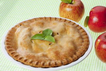 high angle view of a apple pie.