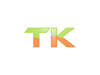 Green Orange shiny TK letters