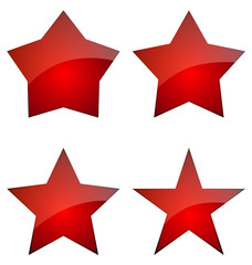 Set Of Red Glossy Stars, Icon Vector Design