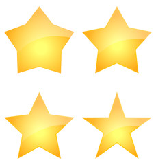 Set Of Gold Glossy Stars, Icon Vector Design