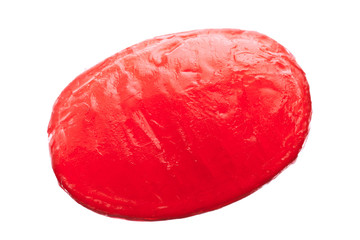 close-up image of a candy over white.