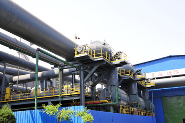 Naklejka premium Pipeline valve facilities in steel mills
