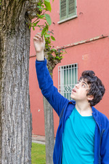 boy in garden