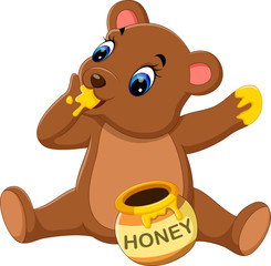 illustration of cute baby bear cartoon