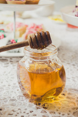 Honey drip in jar