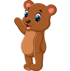 illustration of cute baby bear cartoon
