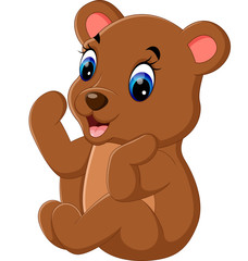 Fototapeta premium illustration of cute baby bear cartoon