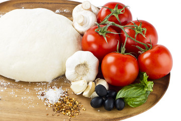 pizza ingredients on the table