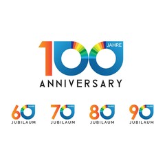 set anniversary 60th, 70th, 80th, 90th, 100th