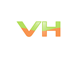 Green Orange shiny VH letters
