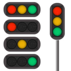 Traffic light. The rules of the road.