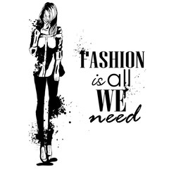 trendy look girl with splashes 