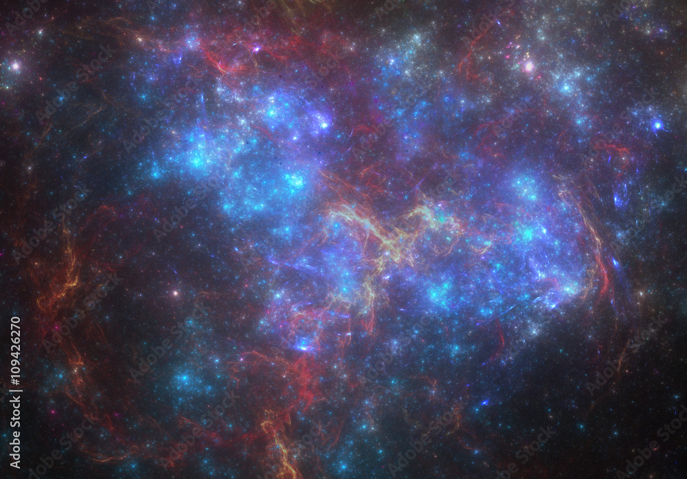 Canvas Prints deep space nebula with stars.