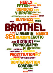Brothel, word cloud concept 5