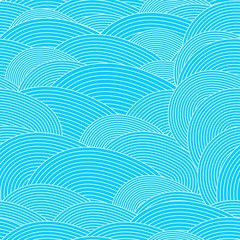 Seamless pattern in the Japanese style of stylized waves 