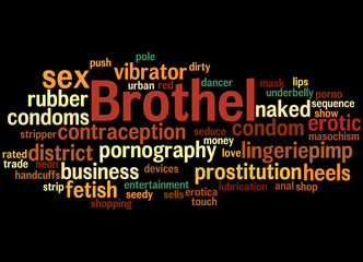 Brothel, word cloud concept 8