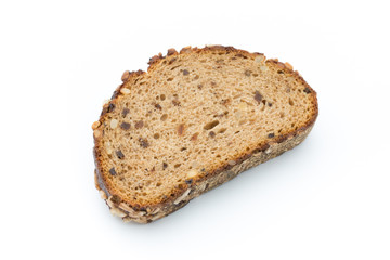 Rye bread isolated on white background.