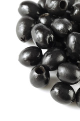 cropped image of heap black olives