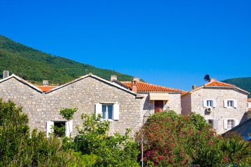 Fototapeta na wymiar Houses in Old Town in Budva. Montenegro