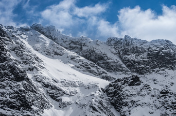 Fototapeta premium Tatra mountains, Rysy - highest mountain in Poland, in winter