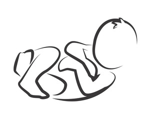 newborn  little baby . stylized art for logos, signs, icons ,design cards and invitations 