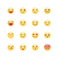 Emoji avatar collection set, emoticons isolated icons flat line