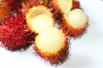 rambutan sweet delicious fruit isolated on white background