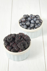 blueberries and blackberries