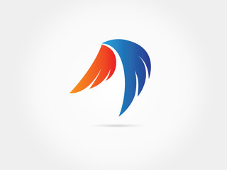 Symbol bird flying wings