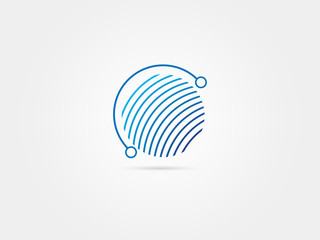 Technology connect networks globe line modern logo