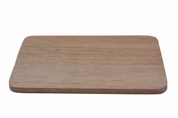 Close up empty wooden dish isolated on white background,with clipping path