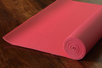 Yoga Mat /  High resolution image of exercise mat on wooden background
