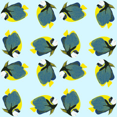 Seamless pattern from swimming fishes