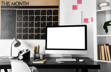 Comfortable workplace with modern computer