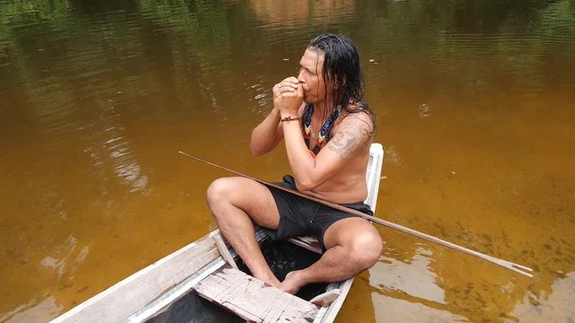 Arowak Indian imitating bird sound