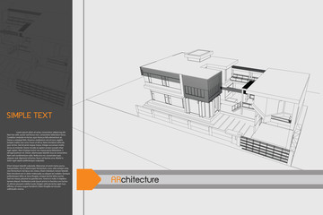 sketch design of public building on drawing table,vector