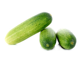 cucumbers on white background