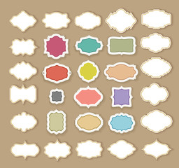 set of retro frames with shadows. vector