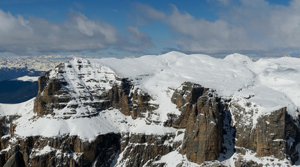 View from Sass Pordoi in the Upper Part of Val di Fassa