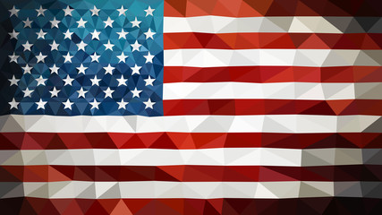 Triangulated high poly USA flag in EPS 8 format