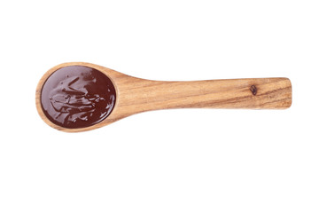  melted chocolate on a ladle