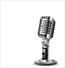 Retro vintage microphone design background