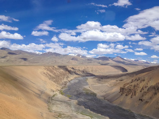 Fototapeta na wymiar Leh-Manali highway and river, Ladakh, India