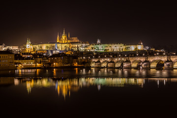 Fototapeta premium Prague Skyline at Night
