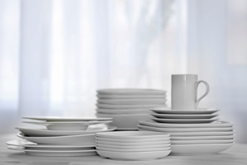 Set of dishes for breakfast