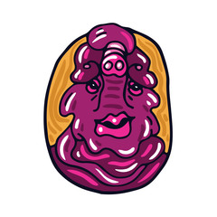 Fat Pink Alien Cartoon Portrait