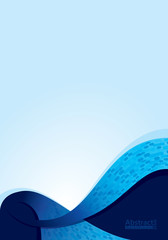 Abstract Background Design: Blue curve and swirl design. Vector illustration