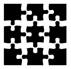 Puzzle schwarz 3x3