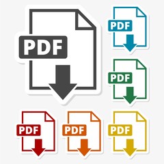 Multicolored paper stickers - Pdf icon 
