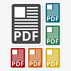 Multicolored paper stickers - Pdf icon 